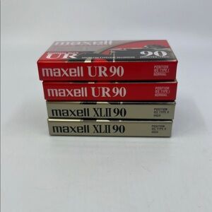 Blank Audio Cassettes Maxell 90 Minute Normal and High Bias Sealed Lot of 4